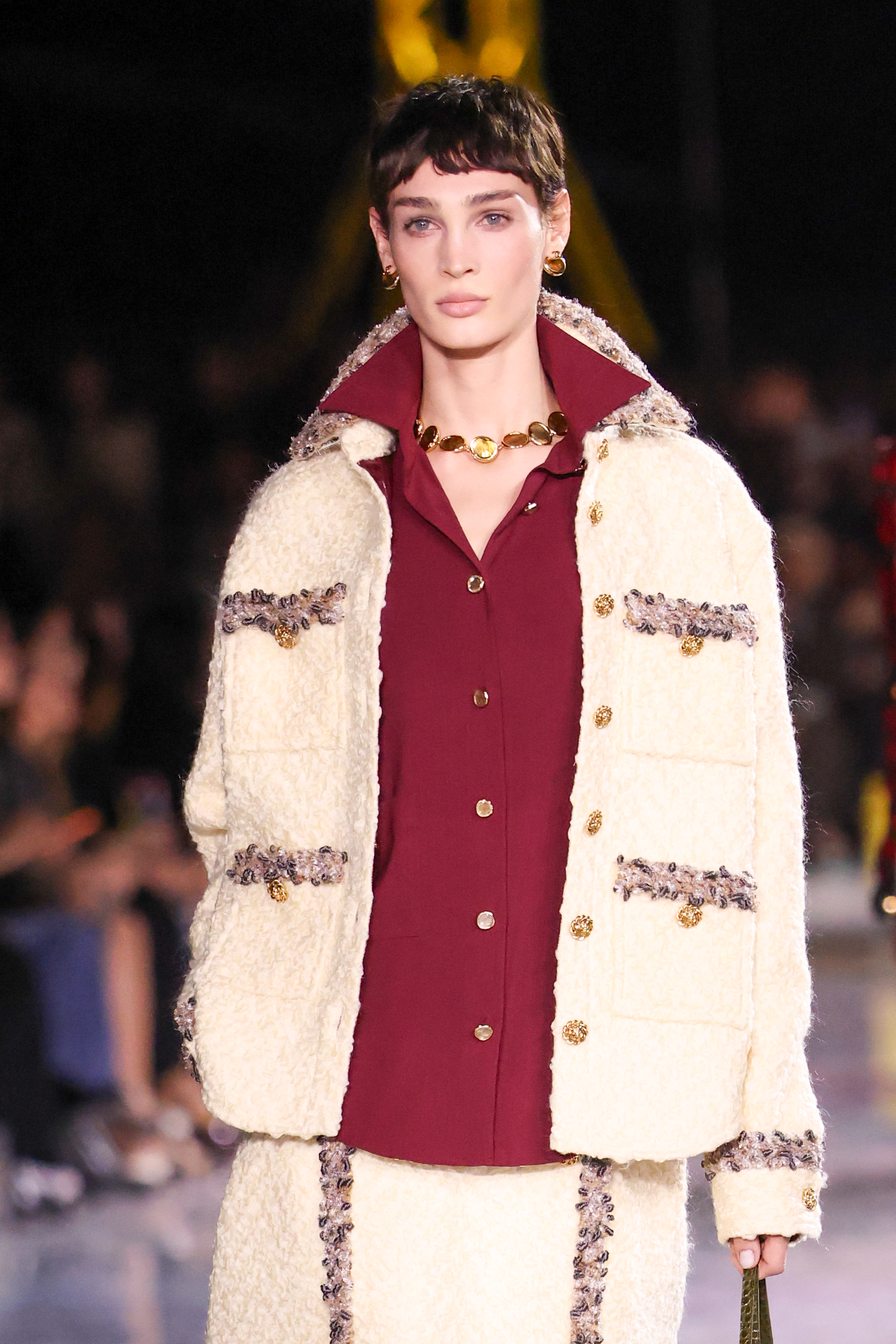 A model at the runway of the Chanel Womenswear Fall/Winter 2026-2027 show as part of Paris Fashion Week on March 9, 2026 | Source: Getty Images