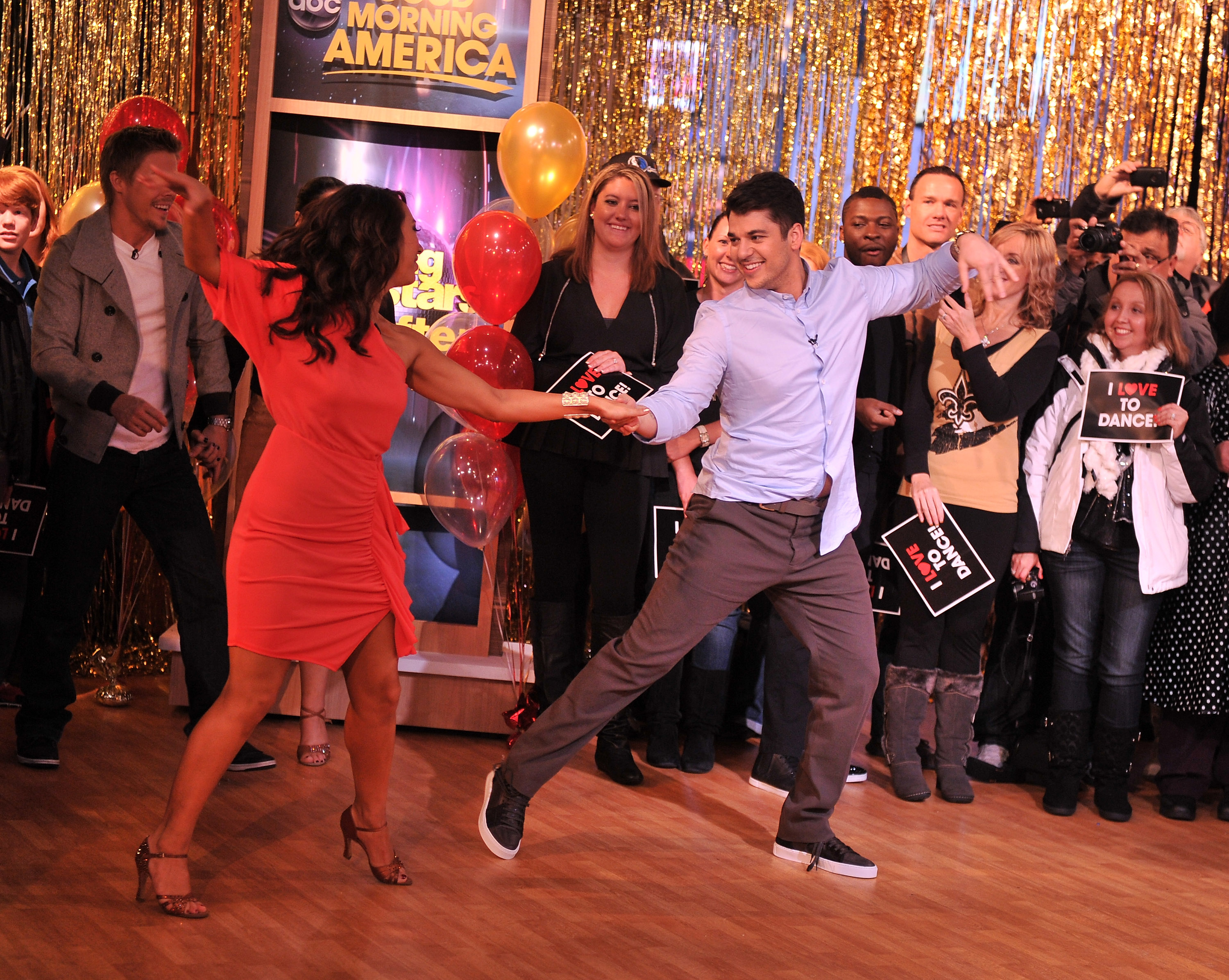 Rob Kardashian shows off his dancing skills during a lively appearance on Good Morning America following his Dancing with the Stars success in 2011. His playful energy and confident moves recall a time when he seemed comfortable performing in front of millions. | Source: Getty Images.