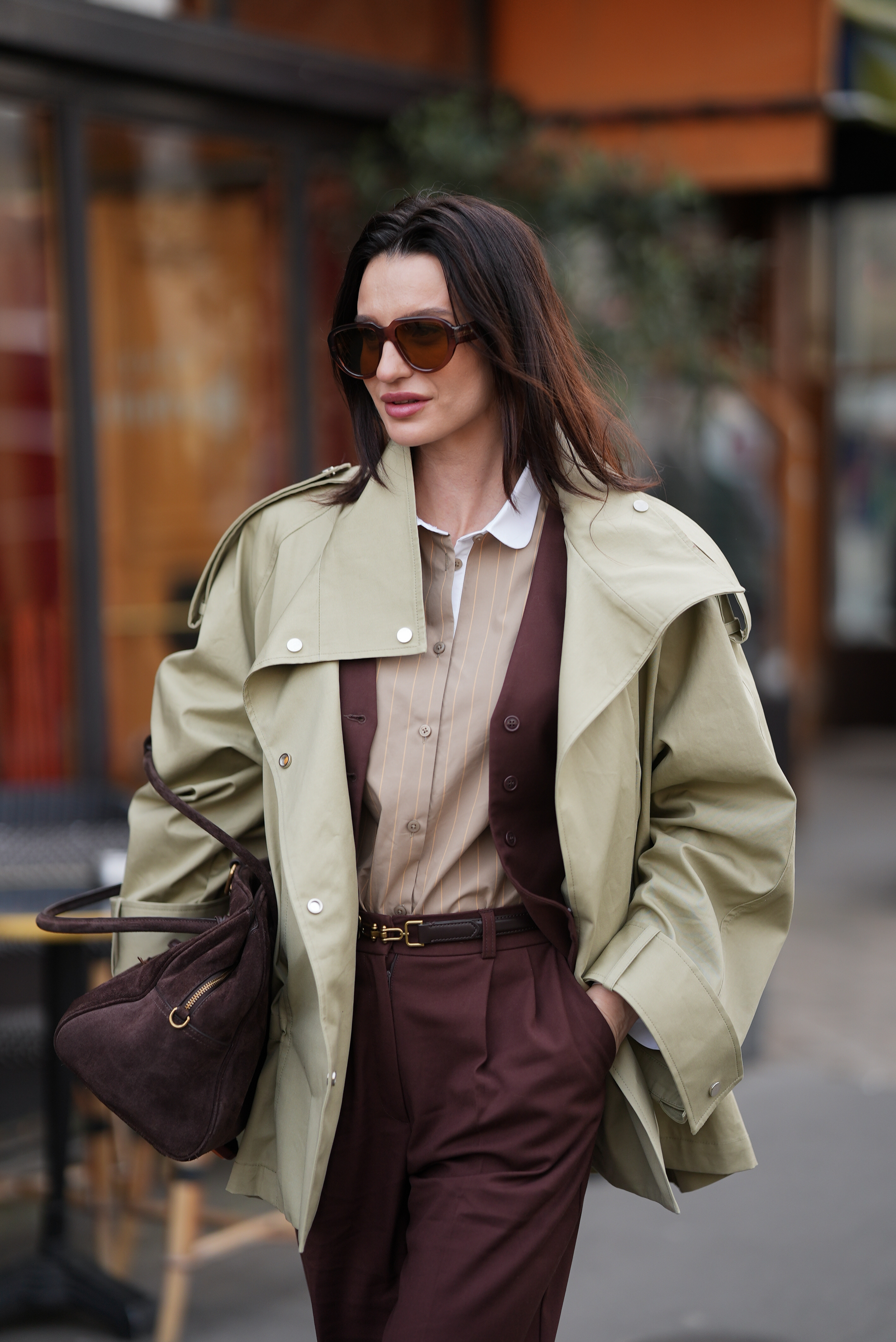 A guest is seen outside the Loewe show during Day Six of Paris Fashion Week Womenswear Fall Winter 2026/2027 on March 7, 2026 in Paris, France. | Source: Getty Images